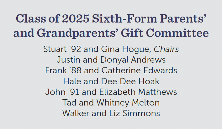 Class of 2025 Sixth-Form Parents' and Grandparents' Gift Committee